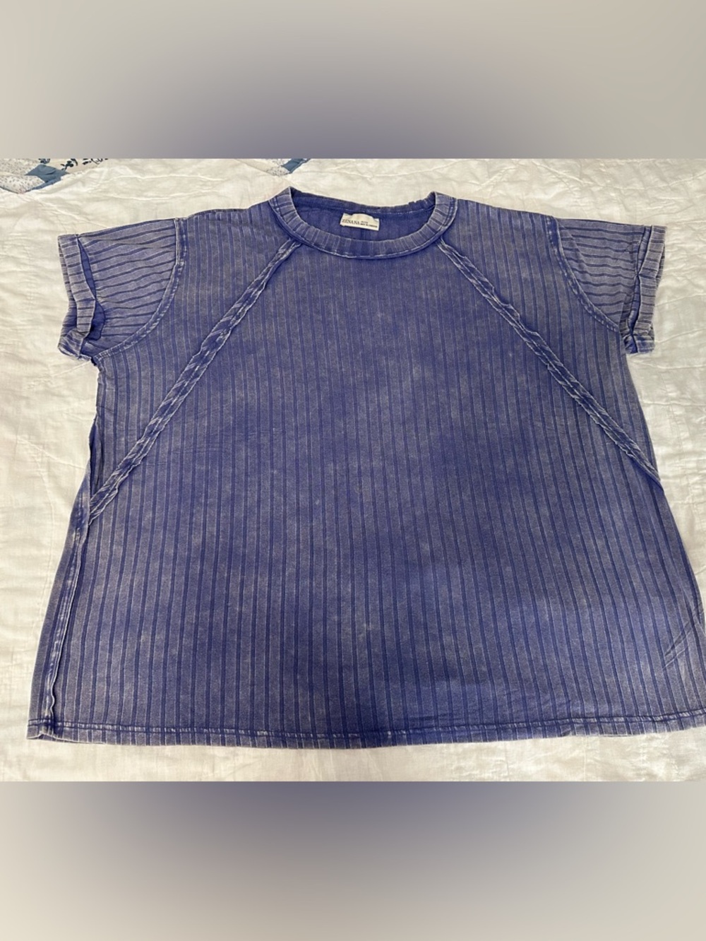 Zenana-Acid Wash Ribbed Top-NWOT